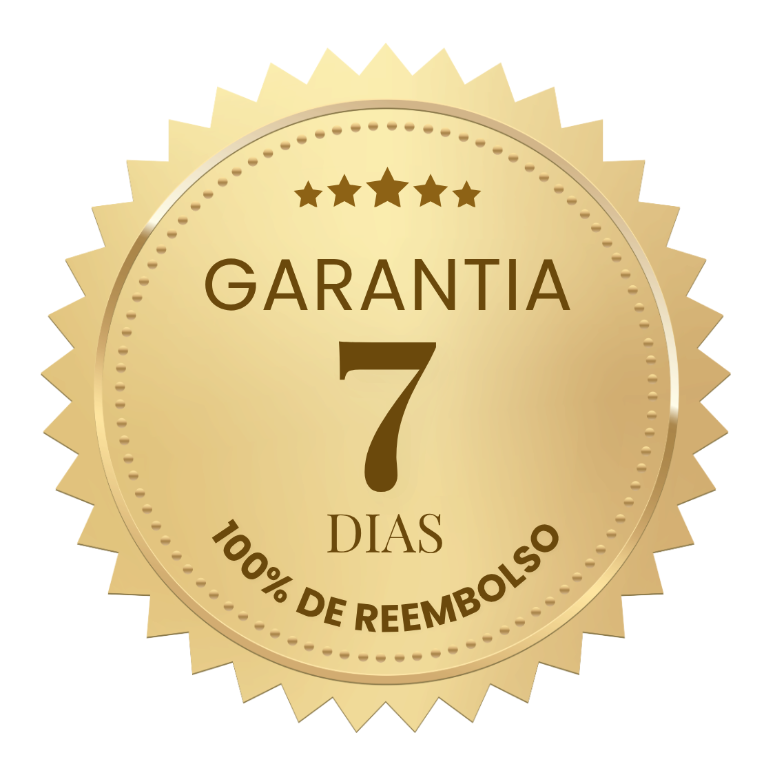 Selo de 7 dias de garantia — 100% de reembolso